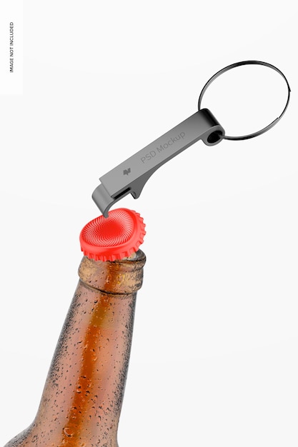 PSD aluminium bottle opener mockup
