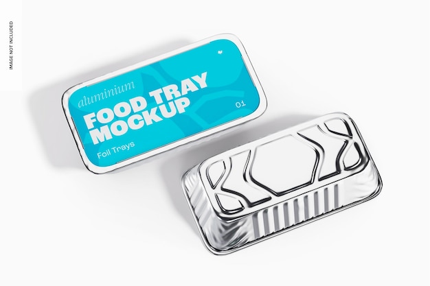Aluminium Food Tray Mockup, Top View
