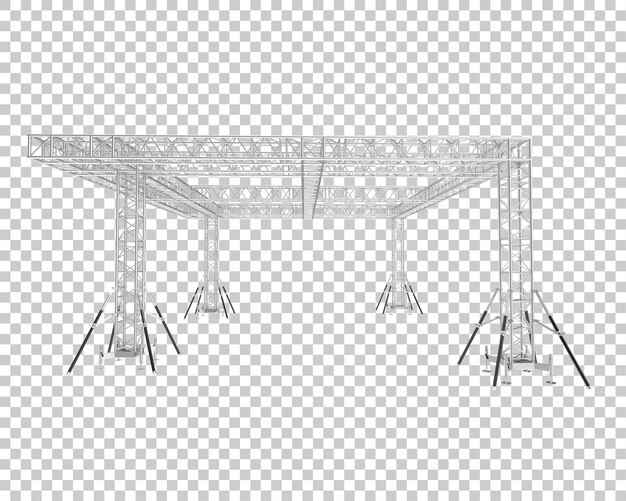 Aluminium frame structuur geïsoleerd op transparante achtergrond 3d-rendering illustratie