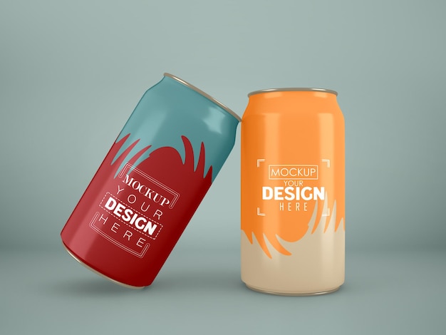 PSD aluminium, metal kan mockup verpakken voor branding en identiteit.