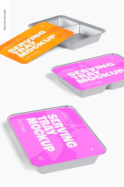 Aluminium Serving Trays Mockup