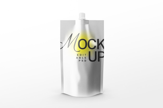 PSD aluminium verpakking tas mockup sjabloon psd ontwerp