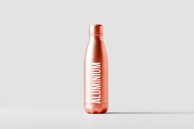 Aluminium water bottle mockup