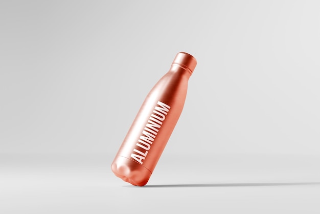 Aluminium water bottle mockup