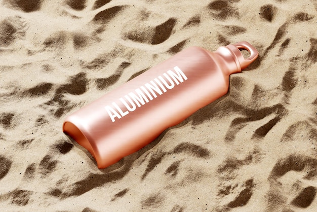 PSD aluminium water bottle mockup