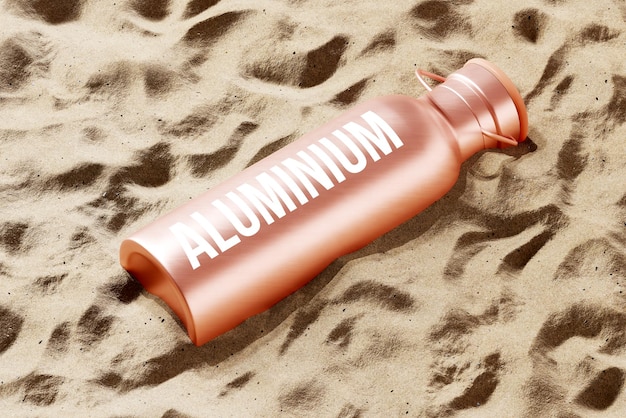 PSD aluminium water bottle mockup