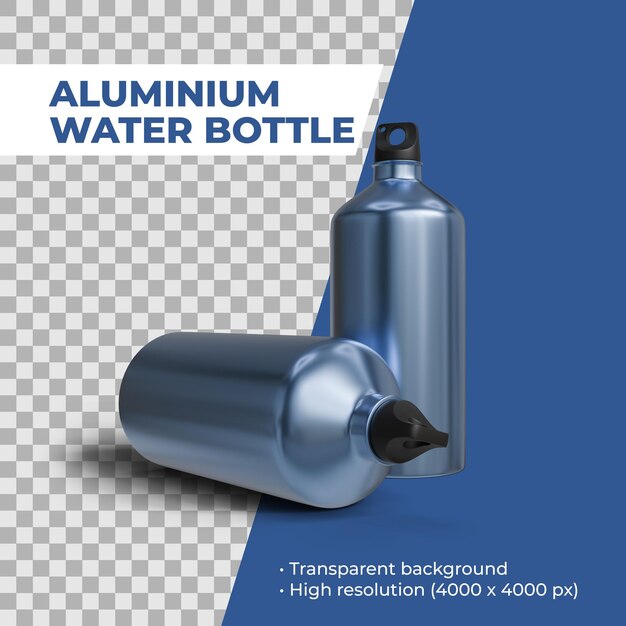 PSD aluminium waterfles mockup.