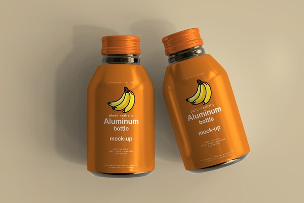 Aluminum beverage bottle mockup