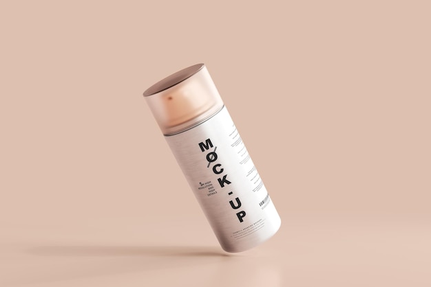 Mockup di bottiglia per pompa cosmetica con corpo in alluminio