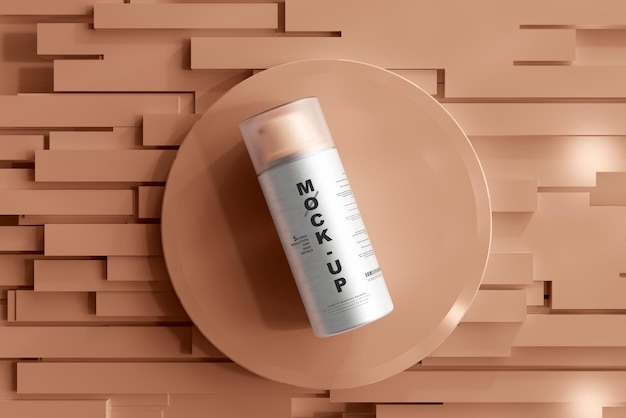 Aluminum Body Cosmetic Pump Bottle Mockup