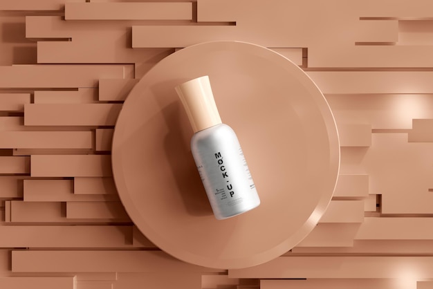 Aluminum body nail polish bottle mockup