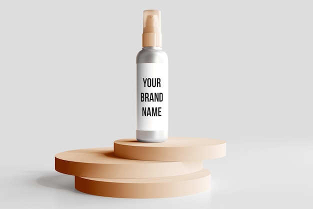 PSD aluminum body spray bottle mockup