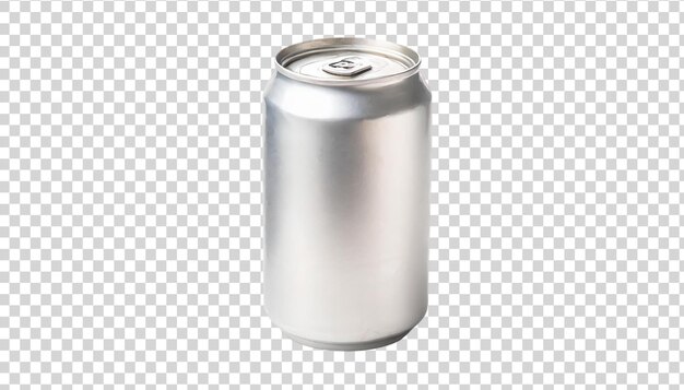 PSD aluminum can isolated on transparent background