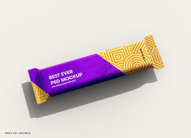 Aluminum candy bar package mockup