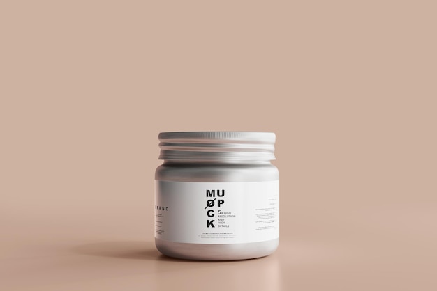 Aluminum Cosmetic Jar Mockup