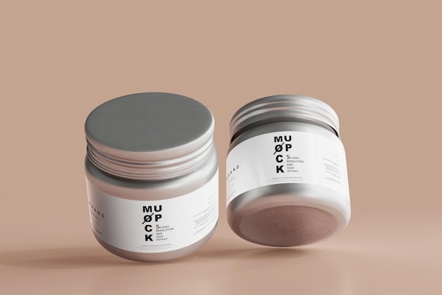 Aluminum cosmetic jar mockup