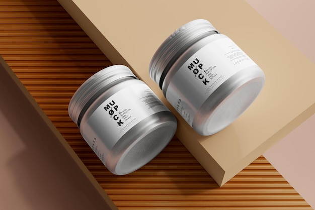 Aluminum Cosmetic Jar Mockup