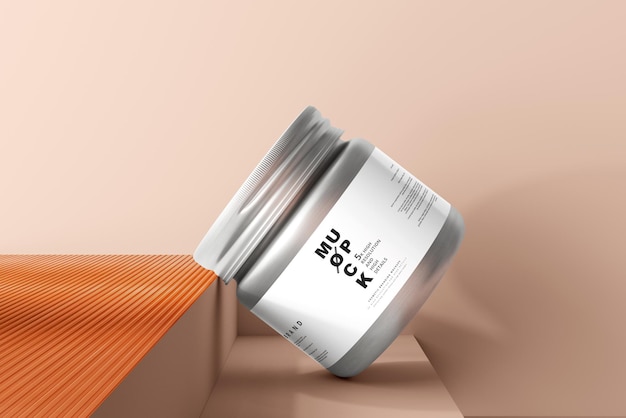 Aluminum cosmetic jar mockup