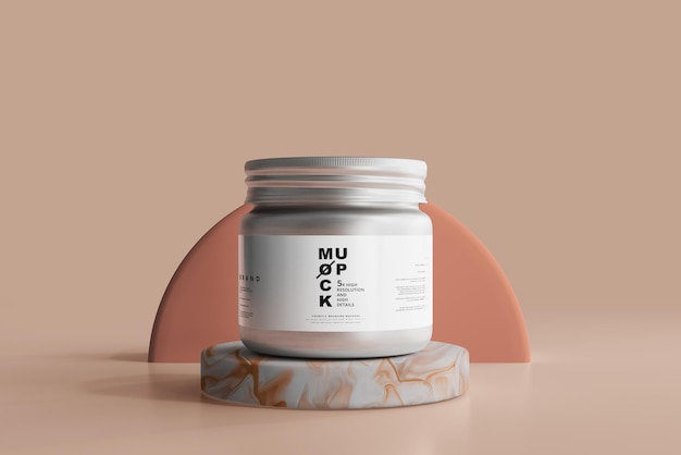 Aluminum Cosmetic Jar Mockup