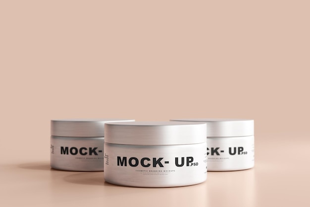 Aluminum cosmetic jar mockup