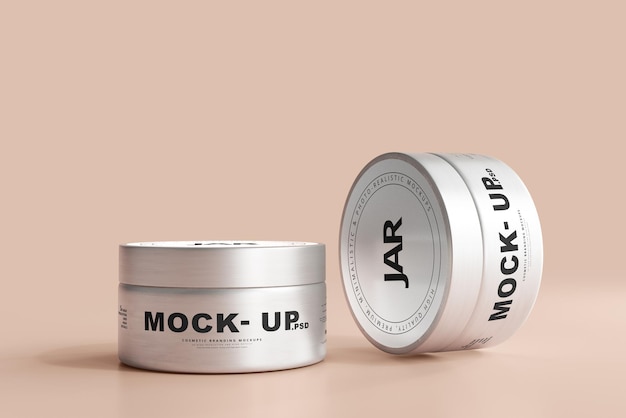 Aluminum cosmetic jar mockup