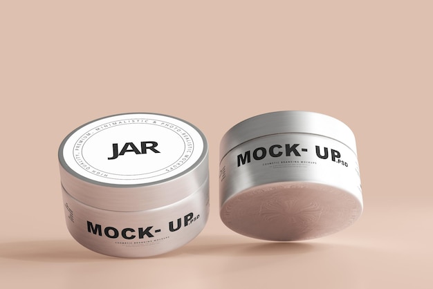 Aluminum cosmetic jar mockup