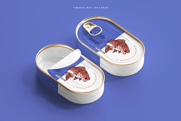 Aluminum Fish Can Mockup