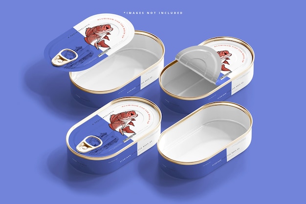 Aluminum fish can mockup