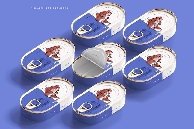 aluminum fish can mockup