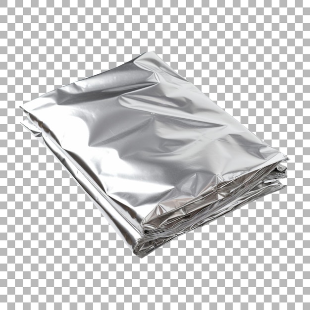 PSD aluminum foil packaging on transparent background