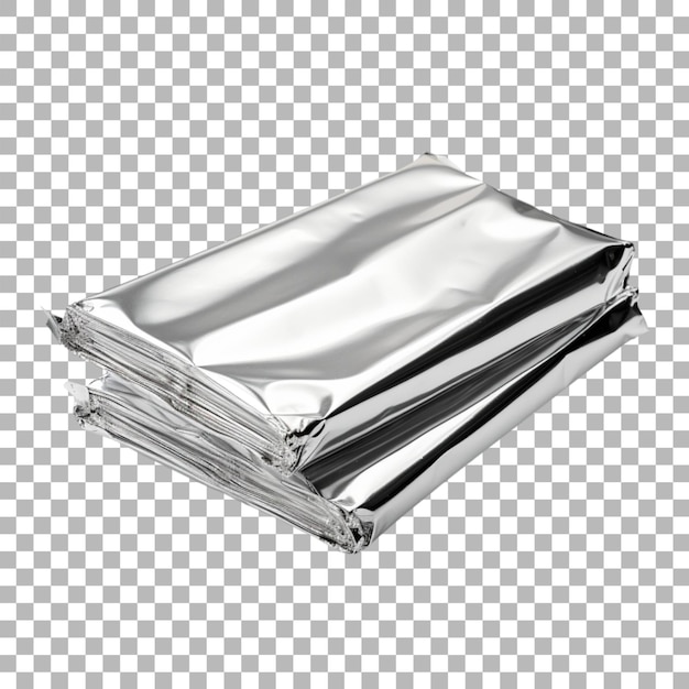 PSD aluminum foil packaging on transparent background