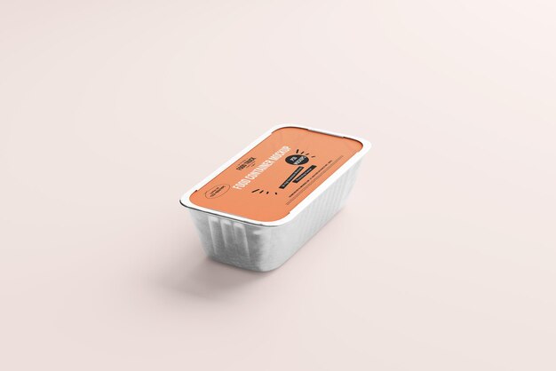 Aluminum food container mockup