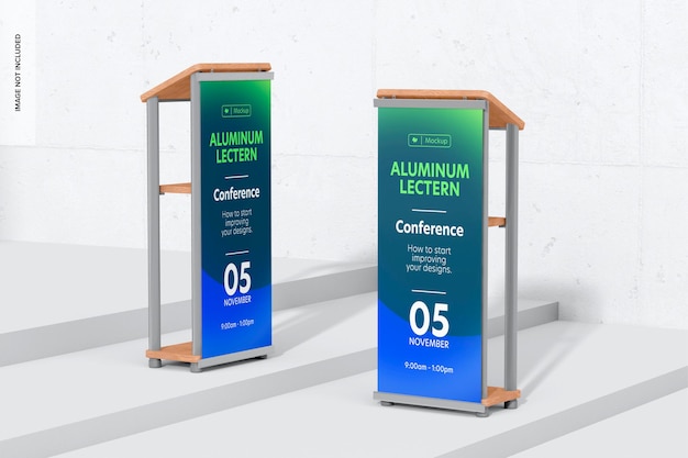 Aluminum lecterns mockup 02