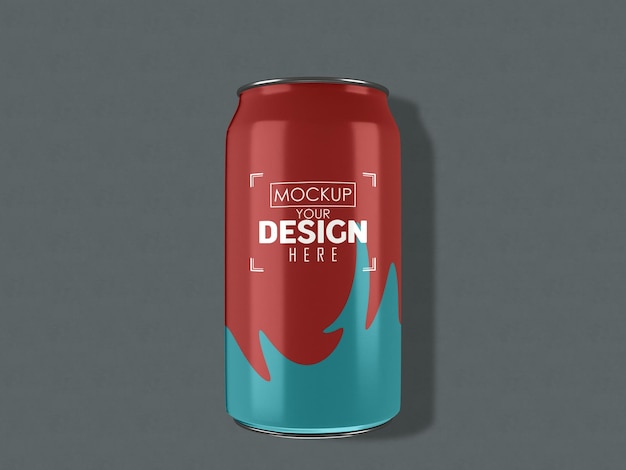 PSD aluminum, metal can package mockup for branding and identity.