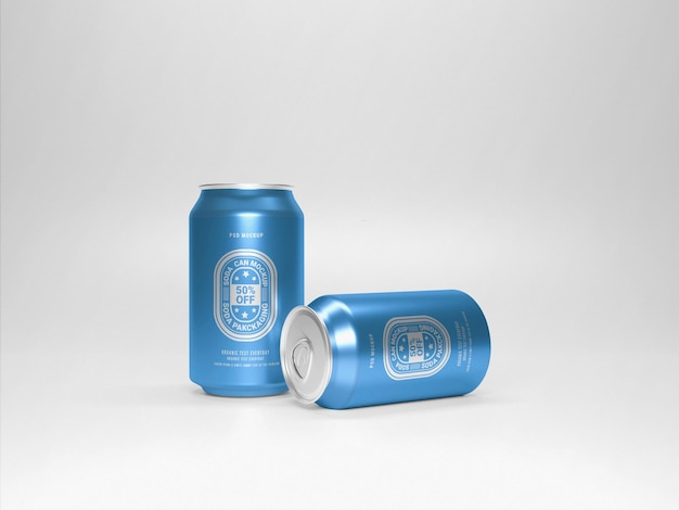 Aluminum metal can package mockup for branding