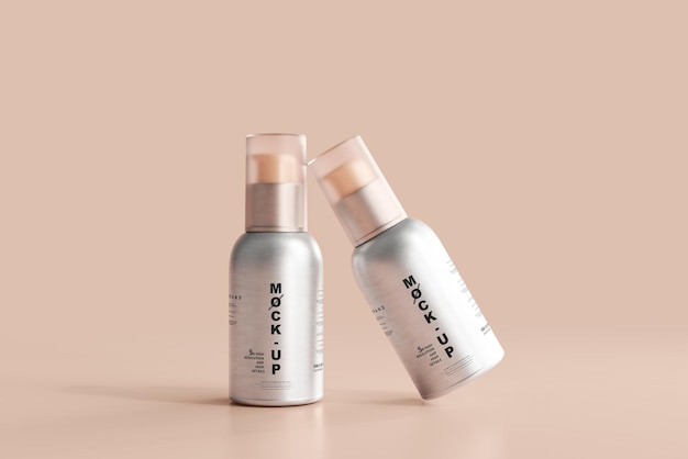 aluminum nail polish bottle mockup