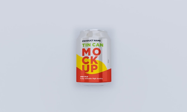 Aluminum Soda Can Drink Beverage PSD Mockup