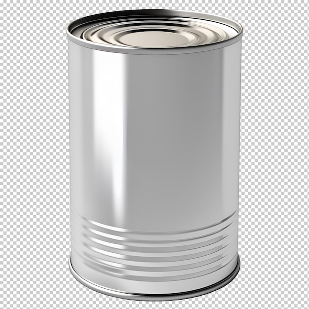 aluminum tincan on isolated transparent background useful for mockup template