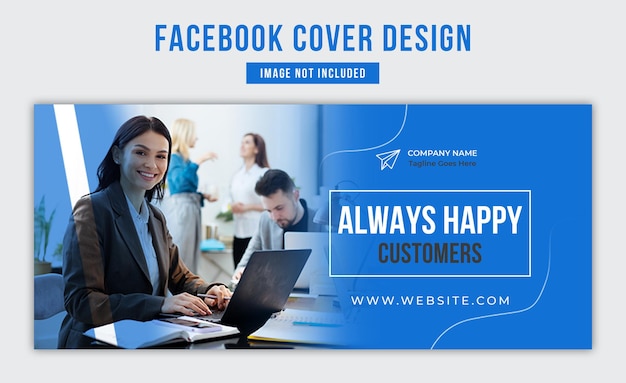 Clienti sempre felici marketing digitale design della copertina di facebook