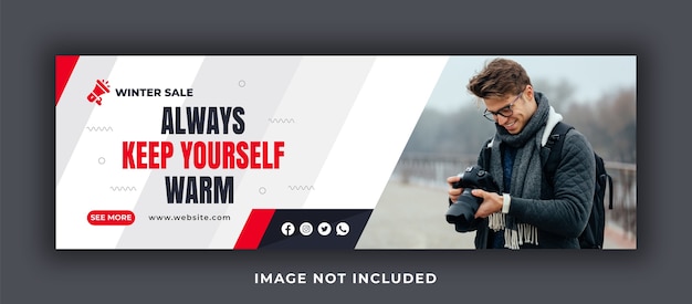 PSD always keep yourself warm facebook cover template