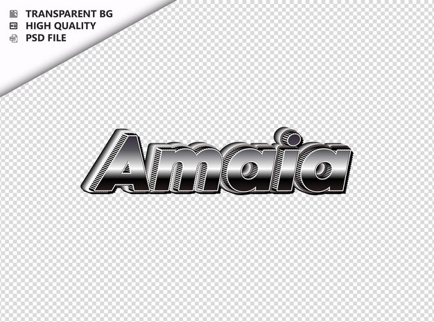 PSD amaia typography text silver black psd transparent