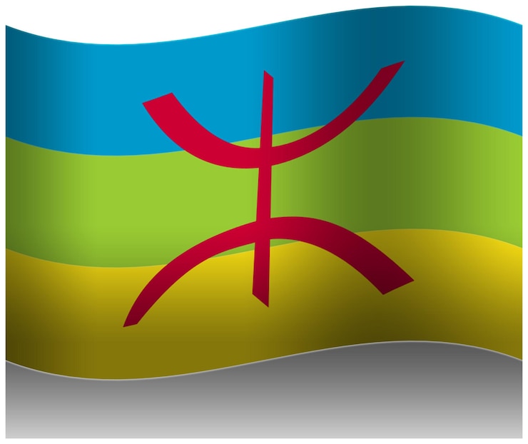 PSD amazigh wave flag 3d