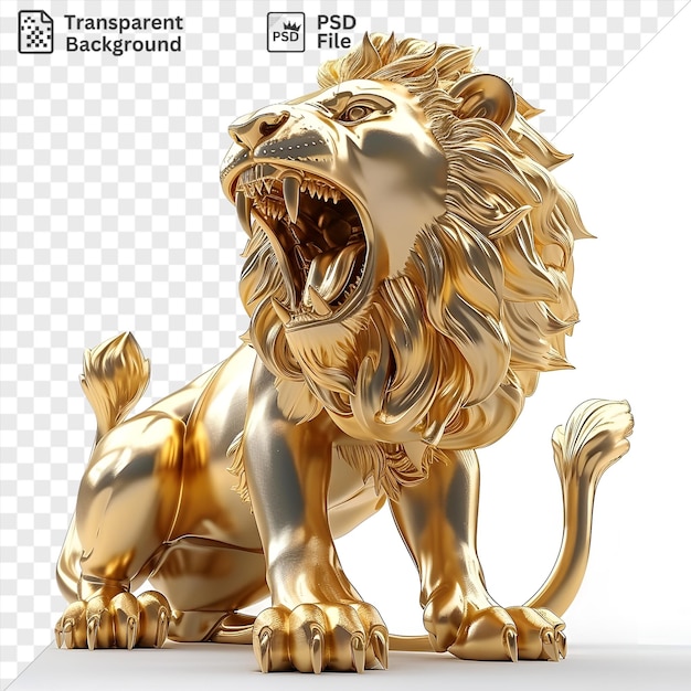 Amazing 3d animated lion roaring majestically on a isolated background