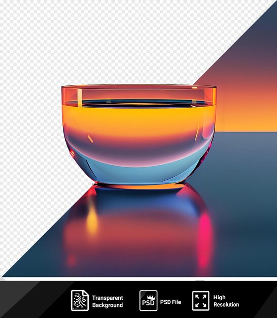 Amazing balik ekmek glass on a blue table with a red and orange sunset in the background reflected in the calm blue water