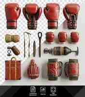 PSD amazing boxing item set a collection of different types of boxing gloves