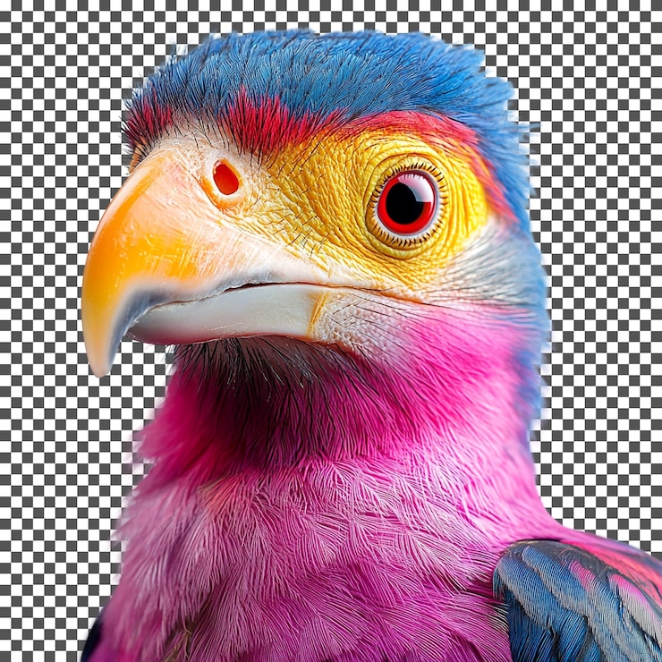 PSD amazing colorful bird isolated on transparent background