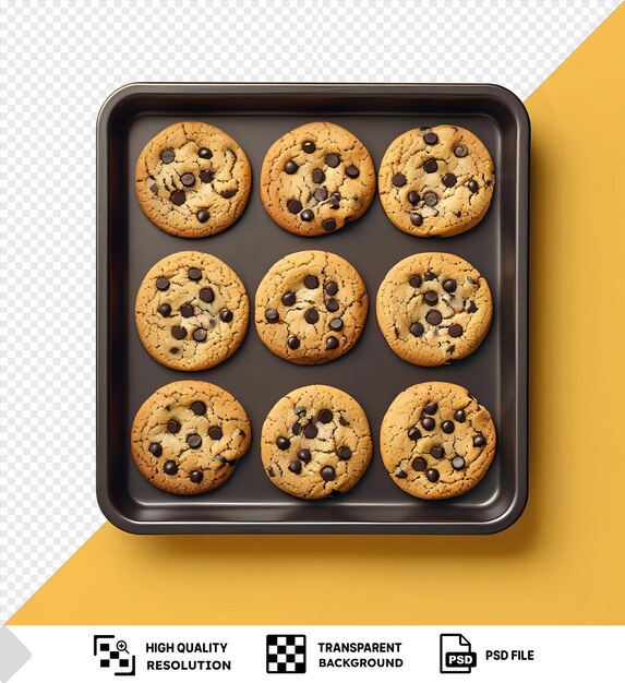 PSD amazing cookies on white plate and black baking sheet on white countertop png
