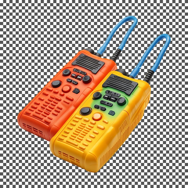PSD amazing festive walkie talkies isolated on transparent background