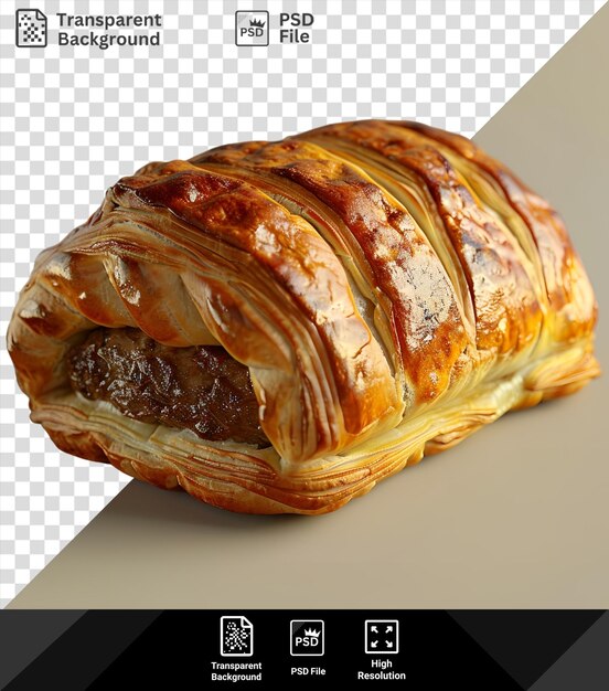 PSD amazing hearty beef wellington in a pastry shell