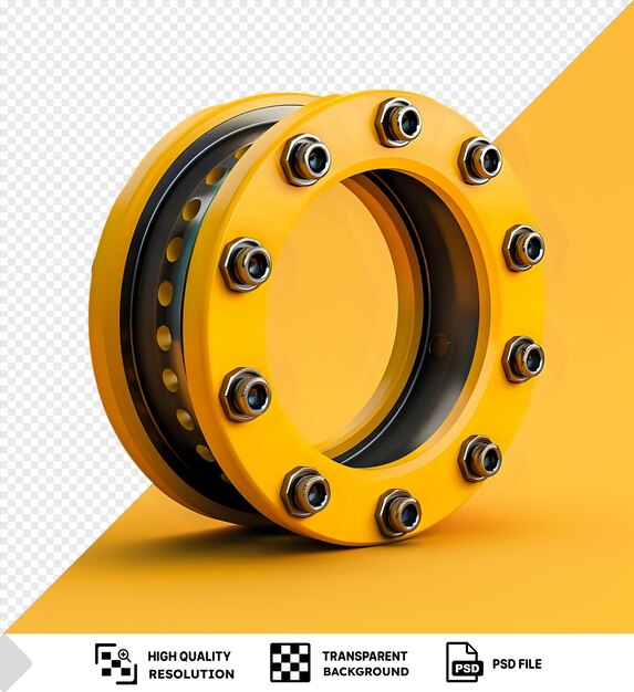 PSD amazing hydraulic clutch release bearing isolated on a yellow background